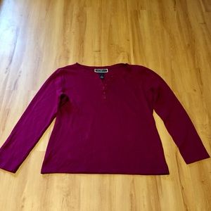Cranberry Cotton Henley